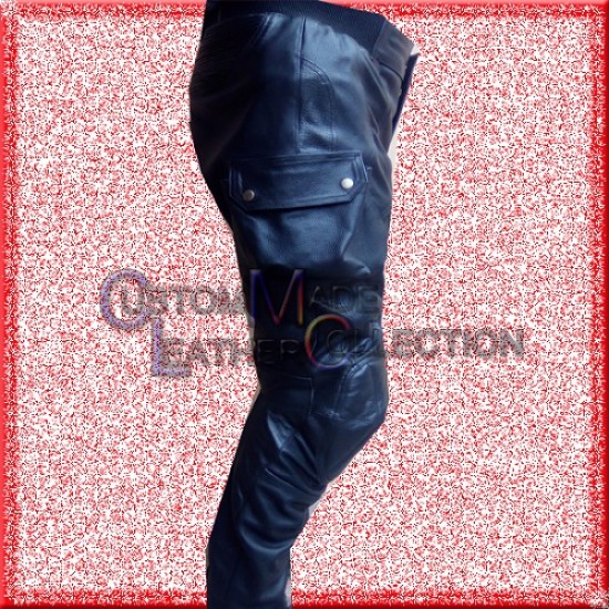 Captain America Black Motorcycle Leather Pant/Biker Leather Pant