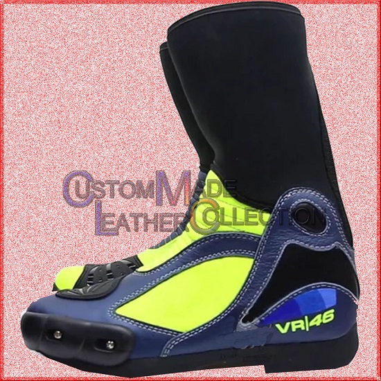 VR/46 Motorbike Leather Racing Shoes / Biker Racing Boot