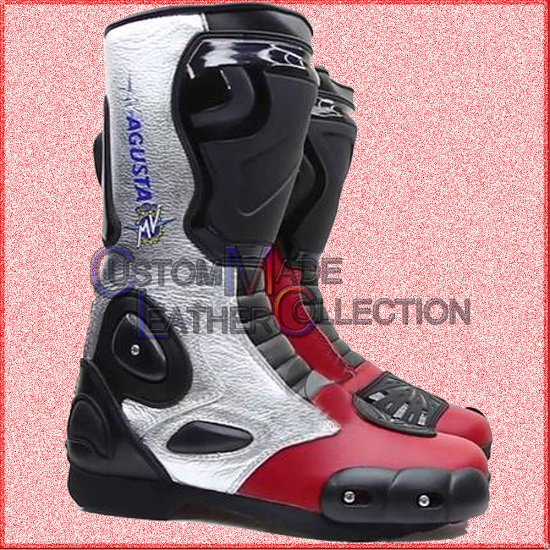 MV Agusta Motorbike Leather Racing Shoes / Motorcycle Racing Boots