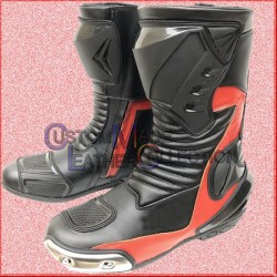 Red Motorbike Leather Racing Shoes / Biker Racing Boot