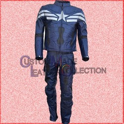 Captain America The Winter Soldier Motorcycle Leather Suit/Biker Leather Suit