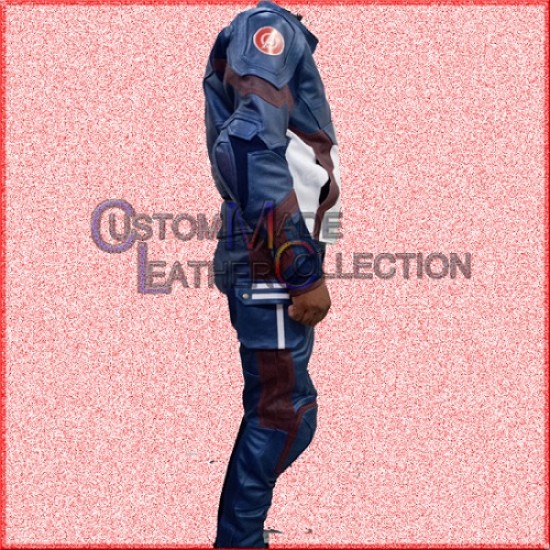 Age of Ultron Captain America Steve Rogers Motorcycle Leather Suit/Biker Leather Suit