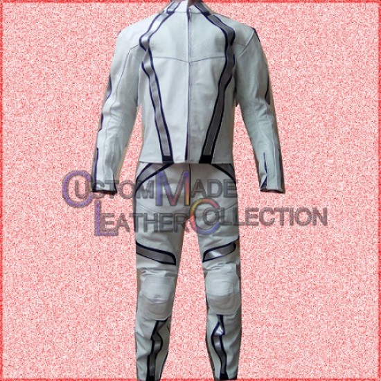 Age of Ultron White Motorcycle Leather Suit/Men Biker Leather Suit