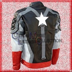 The First Avenger Captain America Motorcycle Jacket/Biker Leather Jacket