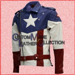 The First Avenger Hot Version Captain America Leather Jacket/Biker Leather Jacket
