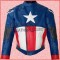 Captain America Chris Evan Blue Leather Jacket/Biker Leather Jacket