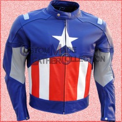 Captain America First Avengers Chris Evans Jacket/Biker Leather Jacket