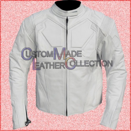 Jack Harper Oblivion White Motorcycle Leather Jacket/Biker Leather Jacket