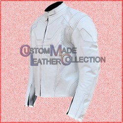 Jack Harper Oblivion White Motorcycle Leather Jacket/Biker Leather Jacket