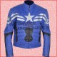 Captain America Stylish Blue Motorbike Leather Jacket/Biker Leather Jacket