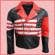 USA Flag Black Motorcycle Leather Jacket/Biker Leather Jacket