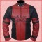 Deadpool Motorbike Red Black Leather Jacket / Deadpool Leather Biker Jacket