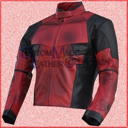 Deadpool Motorbike Wexed Leather Jacket/Deadpool Biker Leather Jacket