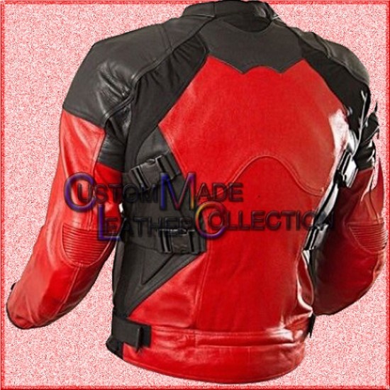 Deadpool Motorcycle Leather Jacket/Deadpool Leather Jacket/Biker Leather Jacket