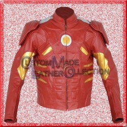 Avengers IronMan Red Motorcycle Leather Jacket/Biker Leather Jacket