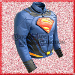 Superman Man Of Steel Blue Leather Jacket/Biker Leather Jacket