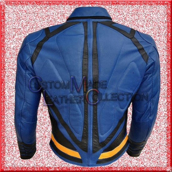 Superman Man Of Steel Blue Leather Jacket/Biker Leather Jacket