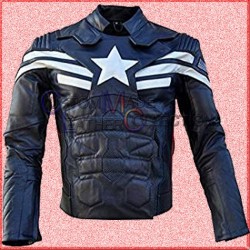 Captain America New Stylish Blue Leather jacket/Biker Leather Jacket