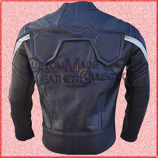 Captain America New Stylish Blue Leather jacket/Biker Leather Jacket