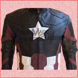 Captain America Motorbike Racing Leather Jacket/Biker Leather Jacket