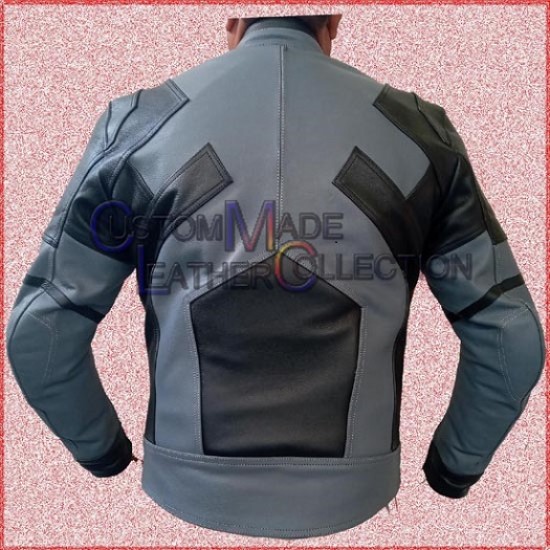 Deadpool Grey Motorbike Leather Jacket/Deadpool Grey Jacket/Biker Leather Jacket