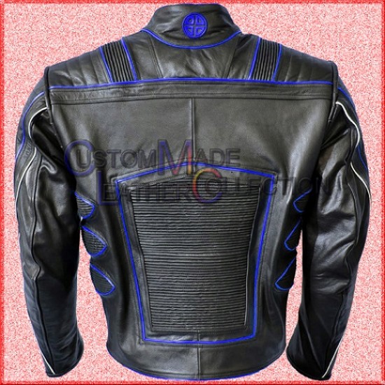 X-Men Wolverine Last Stand Blue Motorcycle Leather Jacket/Biker Leather Jacket