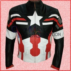New Captain America Motorbike Racing Leather Jacket/Biker Leather Jacket