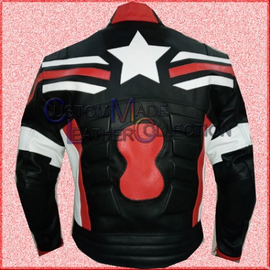 New Captain America Motorbike Racing Leather Jacket/Biker Leather Jacket