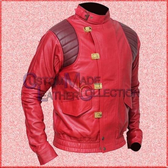 Akira leather jacket/Men Red bomber jacket