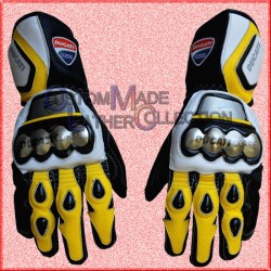 Ducati Motorbike Leather Gloves/Biker Leather Gloves