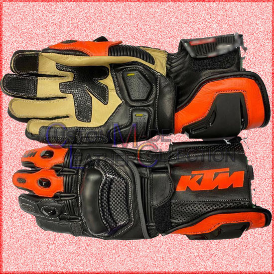 KTM Motorbike leather gloves/MOTOGP Biker Leather Gloves