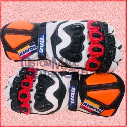 Honda Repsol Gas Motogp Leather Gloves/Motogp Biker Gloves