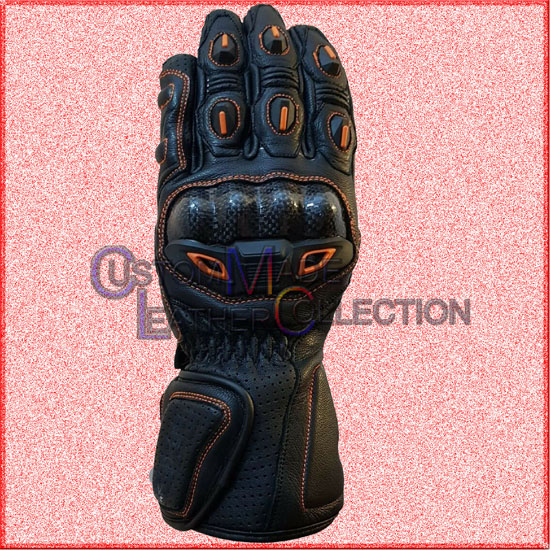 Black Motorbike Leather Racing Gloves/Biker Racing Gloves
