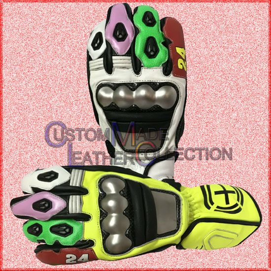 Colorfull Motorbike Biker Leather Racing Gloves/Biker Racing Gloves