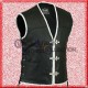 Motorcycle Leather Vest with Hook Closure/Men Leather Vest