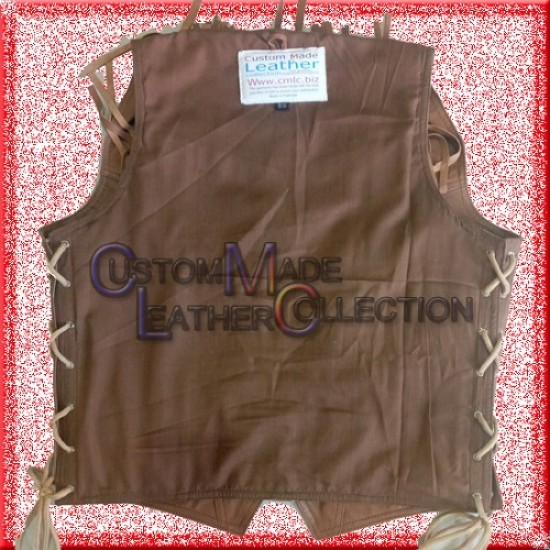 Men CowBoy Leather Vest/Men Biker Leather Vest