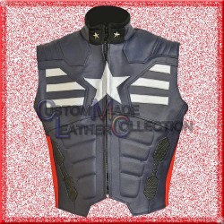 Captain America Biker Leather Replica Vest/Replica Leather Vest