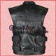 Punisher Black Biker Genuine Real Leather Vest/Men Biker Leather Vest