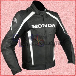 Honda Black Motorbike Leather Jacket/Honda Black Leather Jacket