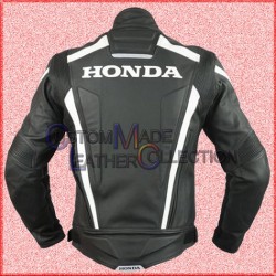 Honda Black Motorbike Leather Jacket/Honda Black Leather Jacket