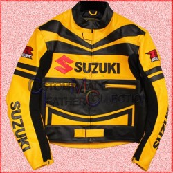 GSX Suzuki Motorbike Leather Racing Jacket/Men Biker Leather Jacket