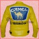 Honda Camel Racing Leather Jacket/Biker Leather Jacket