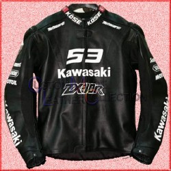 KAWASAKI Motorbike Leather Racing Jacket/Men Biker Leather Jacket