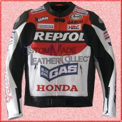 Repsol GAS Motorbike Leather Jacket/Repsol GAS Biker Leather Jacket