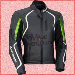 Kawasaki Motorbike Leather Racing Jacket/Mens Biker Leather Jacket
