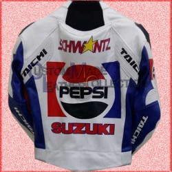 Suzuki Pepsi Motorbike Leather Jacket/Suzuki Biker Leather Jacket