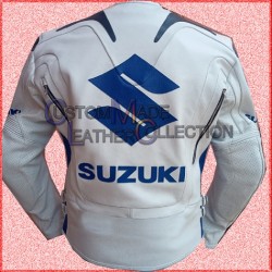 Suzuki Motorbike Racing Leather Jacket/Biker Racing Leather Jacket