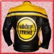 Lucky Strike Black/Yellow Biker Leather Jacket | Motorcycle Leather Jacket