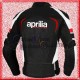 Aprilia Motorbike Leather Jacket/White Black Biker Leather Jacket