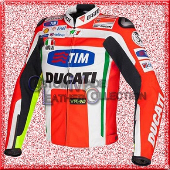 Ducati CORSE Valentino Rossi Replica Motorbike Leather Jacket/Biker Leather Jacket